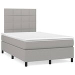 vidaXL Sommier à lattes de lit avec matelas Gris clair 120x200cm Tissu