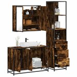 vidaXL Ensemble de meubles de salle de bain 3 Pièces Chêne fumé