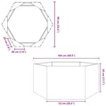 vidaXL Jardinière anthracite hexagone 104x90x45 cm acier
