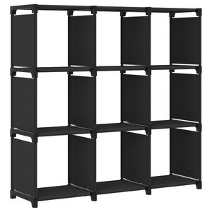 vidaXL Étagère d'affichage 9 cubes Noir 103x30x107 5 cm Tissu