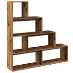 vidaXL Étagère séparatrice de pièce à 4 niveaux vieux bois
