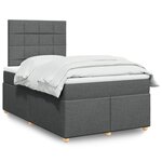 vidaXL Sommier à lattes de lit avec matelas Gris foncé 120x200cm Tissu