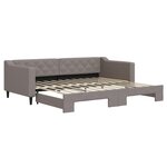 vidaXL Lit de jour avec gigogne sans matelas taupe 90x200 cm