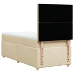 vidaXL Sommier à lattes de lit avec matelas Crème 90x200 cm Tissu