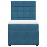 vidaXL Sommier à lattes de lit et matelas Bleu foncé 80x200 cm Velours