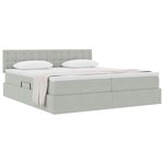vidaXL Lit de Rangement avec matelas Gris clair 100 x 200 cm