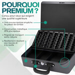 ACROPAQ Caisse monnaie Professionnelle XL 36x27x11cm- Coffret Monnaie Acier- Monnayeur  2 clés Compartiments monnaie-Poignée Robuste