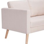 vidaXL Canapé à 2 places Tissu Crème