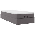 VidaXL Cadre de lit ottoman avec matelas gris 90x200 cm similicuir