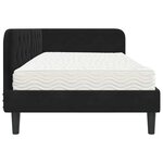 vidaXL Cadre de lit d'angle avec matelas Noir 90 x 200 cm Velours
