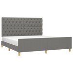 vidaXL Cadre de lit sans matelas gris foncé 160x200 cm tissu