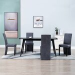 vidaXL Chaises à manger lot de 4 gris similicuir daim