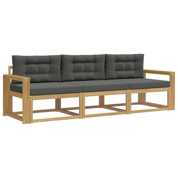 vidaXL Ensemble de canapés d'extérieur 3 pc Blanc et anthracite