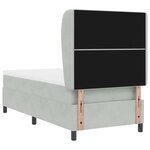 vidaXL Lit ressorts avec matelas - Gris clair - 90x200 cm - Velours