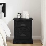 vidaXL Cabinet de chevet avec tiroir Chêne noir 39 x 39 x 47.5 cm