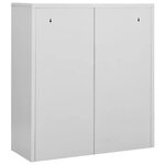 Armoire de bureau rangement avec étagère réglable 90 x 40 x 102 cm en acier gris clair 02_0046904