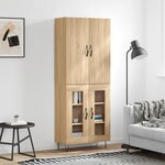 vidaXL Buffet haut Chêne sonoma 69 5x34x180 cm Bois d'ingénierie