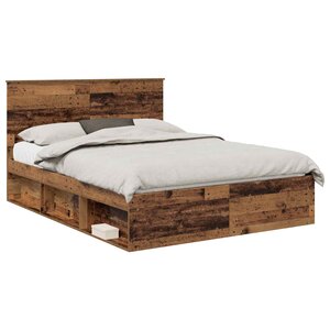 vidaXL Cadre de lit Bois ancien 150 x 200 cm Bois de pin massif
