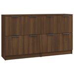 vidaXL Buffets 2 Pièces chêne marron 60x30x70 cm Bois d'ingénierie