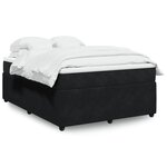 vidaXL Sommier à lattes de lit avec matelas Noir 140x200 cm Velours