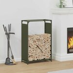 vidaXL Portant de bois chauffage vert olive 60x28x90 cm