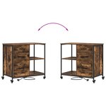 vidaXL Cabinet de Bureau Chêne fumé 76 x 41 x 72 cm Bois d'ingénierie