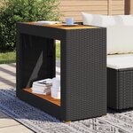 vidaXL Table d'appoint de jardin dessus en bois noir 100x40x75 cm