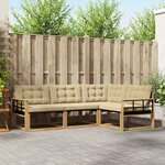 vidaXL Ensemble de canapés d'extérieur 4 Pièces Blanc et Beige