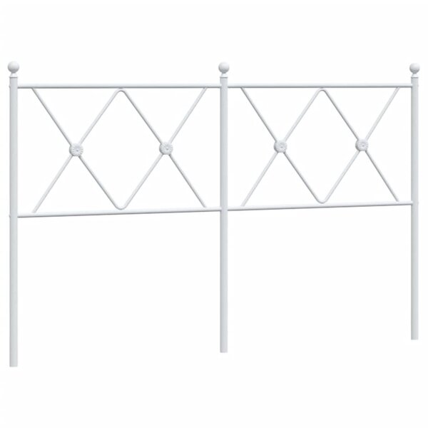 vidaXL Tête de lit métal blanc 140 cm