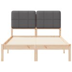 vidaXL Cadre de lit avec tête de lit rembourrée Gris foncé