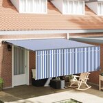 vidaXL Auvent Rétractable Bleu et Blanc 400 × 300 cm