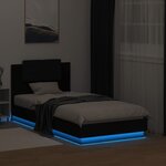 vidaXL Cadre de lit avec LED sans matelas noir 75x190 cm
