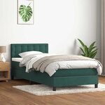 vidaXL Sommier à lattes de lit et matelas vert foncé 90x210 cm velours