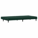 vidaXL Canapé-lit à 2 places avec repose-pied vert foncé velours