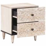 vidaXL Cabinet de chevet avec tiroir 2 Pièces Blanc 40 x 33 5 x 46 cm