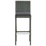 vidaXL Ensemble de bar de jardin 7 Pièces et coussins Résine tressée Gris