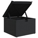vidaXL Salon de jardin 6 Pièces avec coussins noir résine tressée