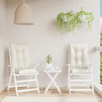 vidaXL Coussins de chaise à dossier haut lot de 2 crème mélangé tissu