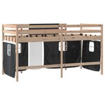 vidaXL Lit mezzanine pour enfants avec rideaux sans matelas 80x200 cm