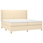 vidaXL Sommier à lattes de lit matelas et LED Crème 200x200 cm Tissu