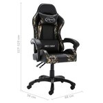 vidaXL Fauteuil de jeux vidéo Noir et camouflage Similicuir