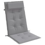 vidaXL Coussins de chaise à dossier haut lot de 4 gris tissu oxford