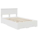 vidaXL Cadre de lit avec tiroir Blanc 120 x 190 cm Bois d'ingénierie