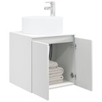 vidaXL Meuble de lavabo mural Blanc 49 5 x 44 5 x 65 5 cm