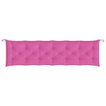 vidaXL Coussins de banc de jardin lot de 2 rose 200x50x7 cm tissu