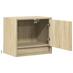 vidaXL Tables de chevet murales avec lumières LED 2 Pièces chêne sonoma