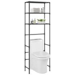 vidaXL Support de rangement de toilette à 3 niveaux Noir 53x28x169 cm