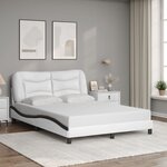 vidaXL Cadre de lit sans matelas blanc et noir 140x190 cm similicuir