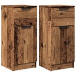 vidaXL Buffets 2 Pièces vieux bois 30x30x70 cm bois d'ingénierie