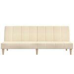 vidaXL Canapé-lit à 2 places crème tissu